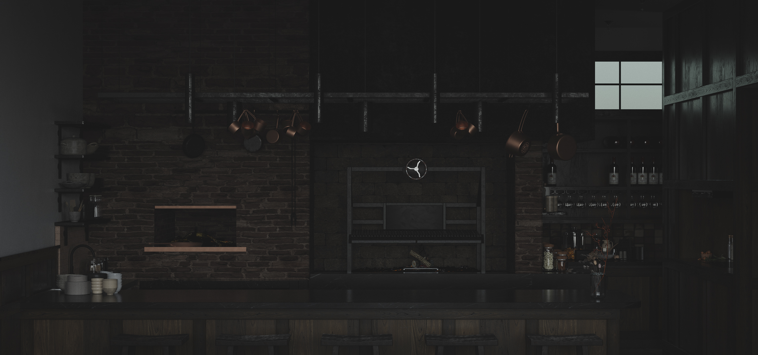 暗系小餐厅 | 3DMAX CR 5.0 Zbursh RizomUV PSCC 打造精致空间-1