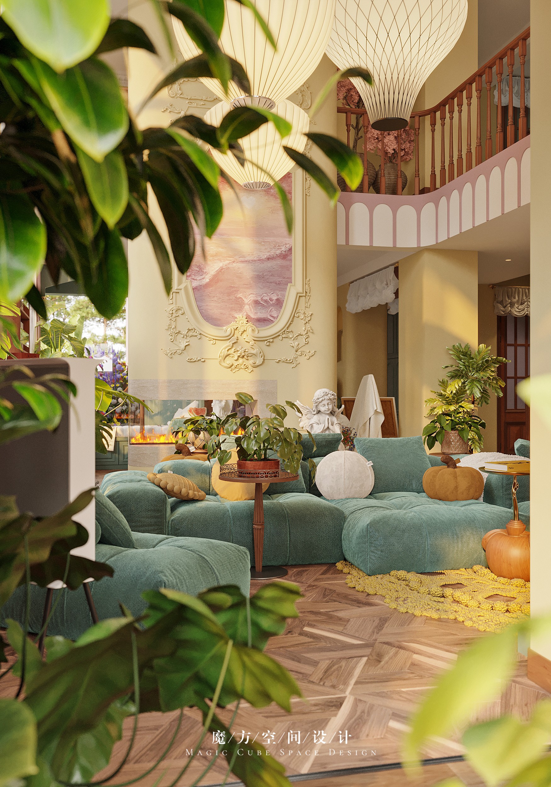 大连•法式复古别墅设计丨中国大连丨魔方空间设计-15