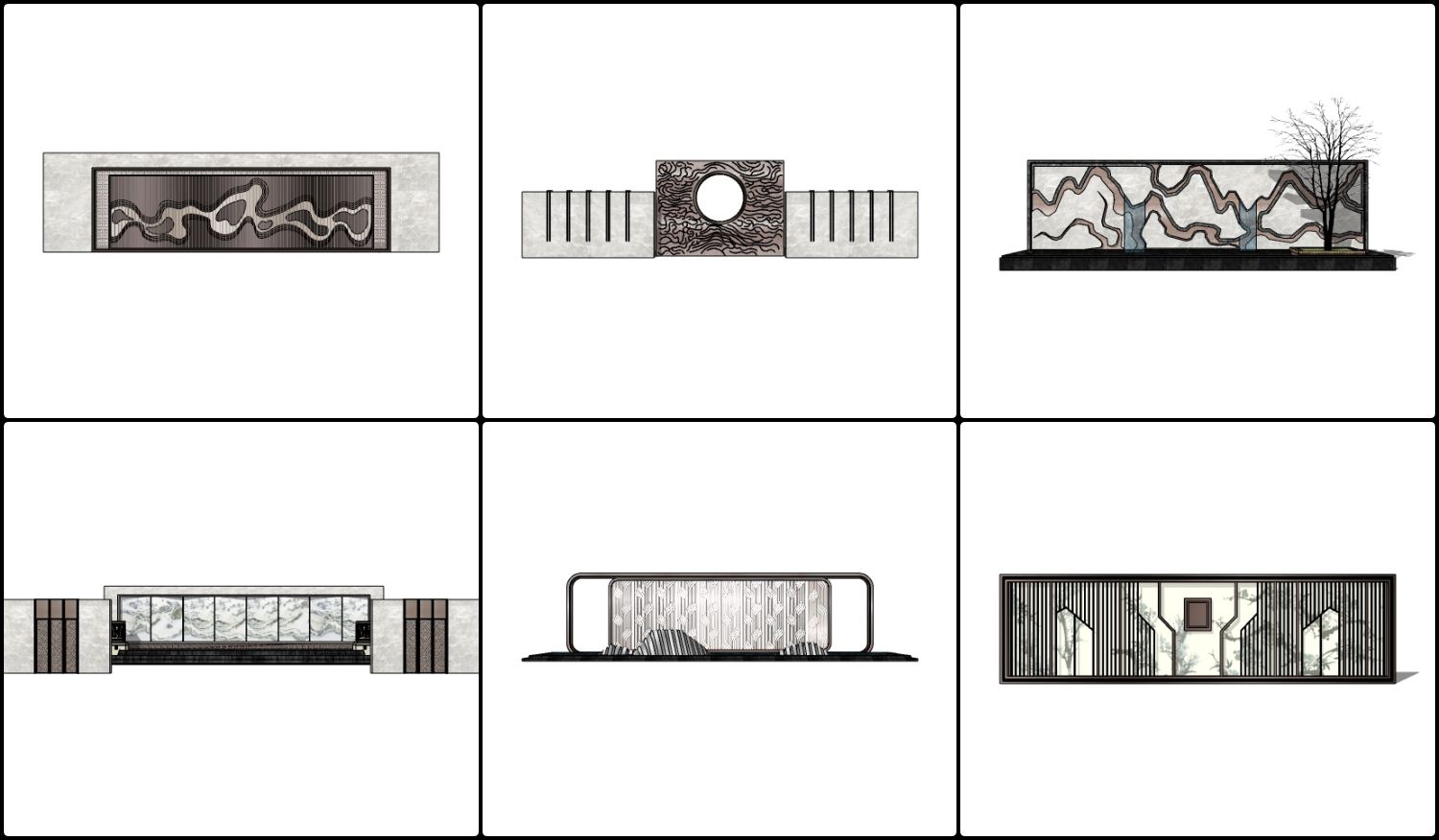 免费Sketchup亚洲围栏模型下载-4