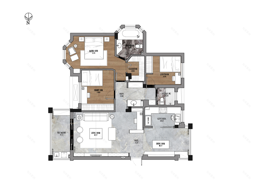 杭州捌零玖零设计|【风信子】135㎡现代北欧-18