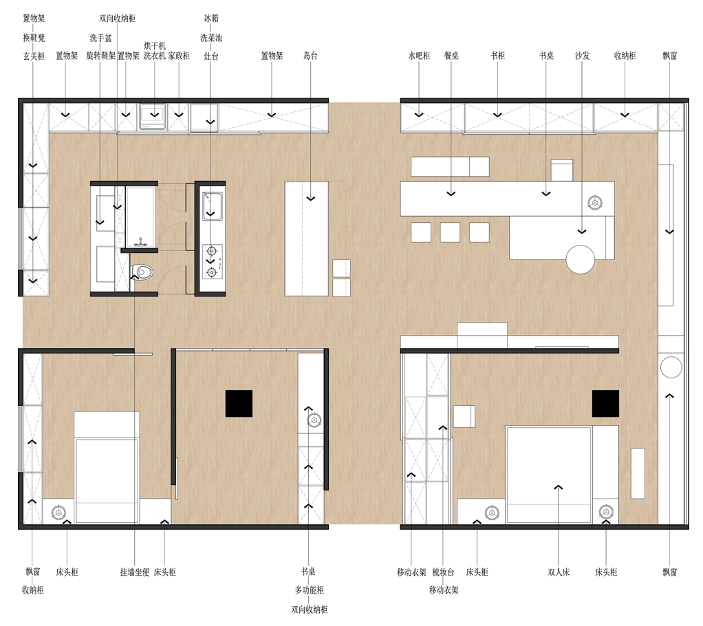 130m²三代同堂之家未来20年的居住样板房-59