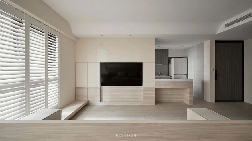 奶油风两室一厅住宅设计-13