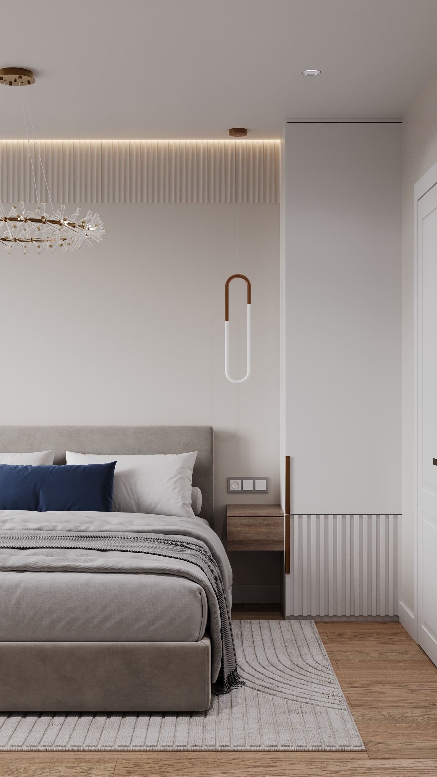 ЖК Домашний 主卧室内设计丨俄罗斯秋明丨Елена Аксёнова,Elena Aksenova-10