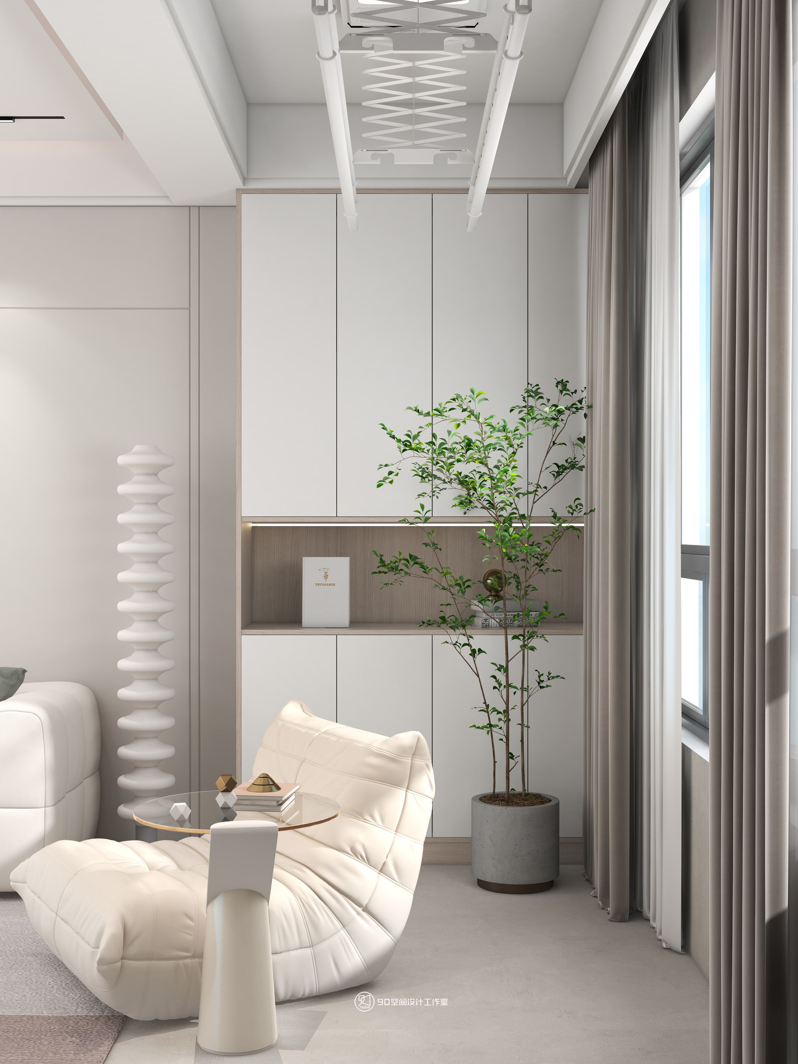 星月糖现代奶油风格丨90 空间设计-14