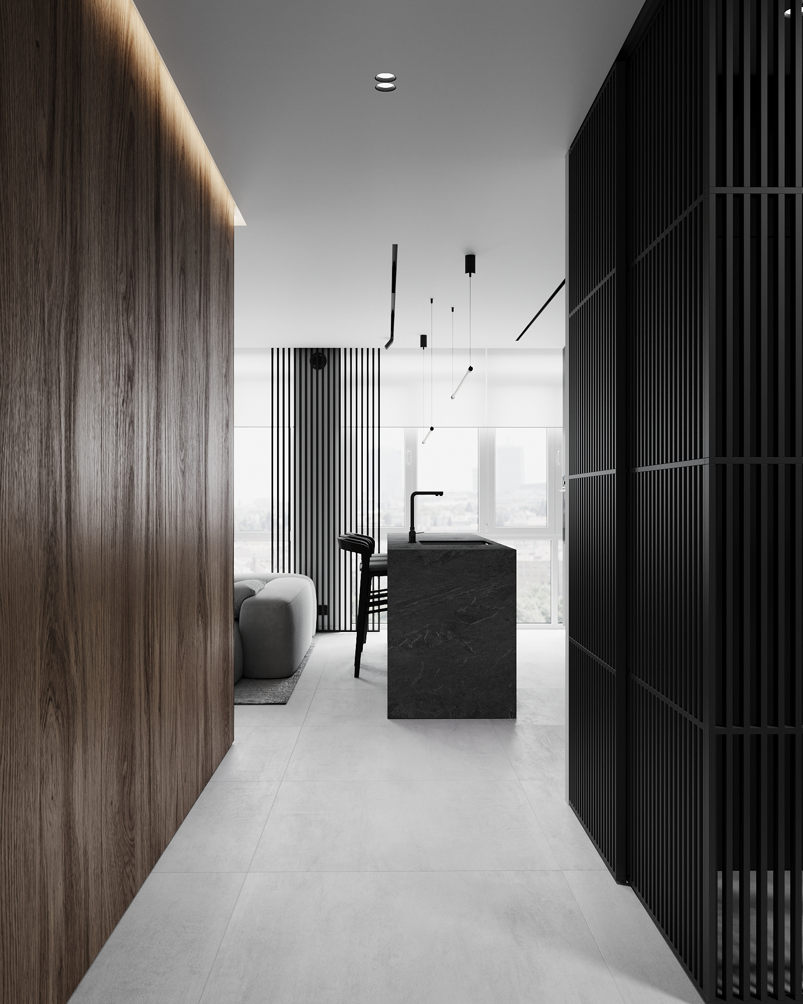 黑白简约，现代空间设计！-8