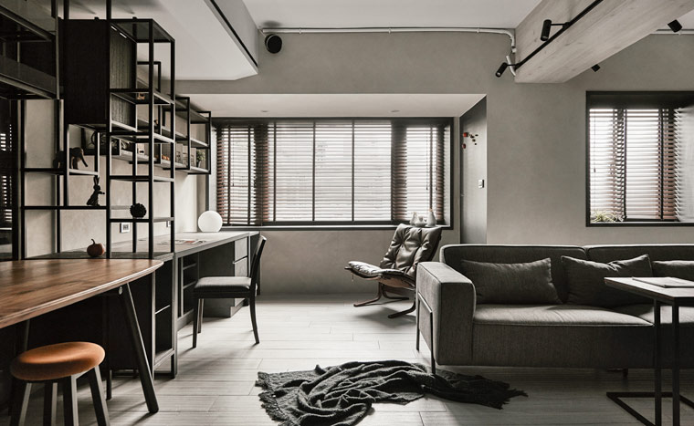 台北 82m²黑白灰色都会住家 | 简约线条与开放式设计-3