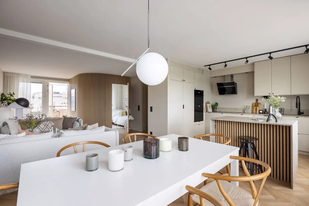 曲线美学 | 瑞典木质条纹墙的装饰魅力-15