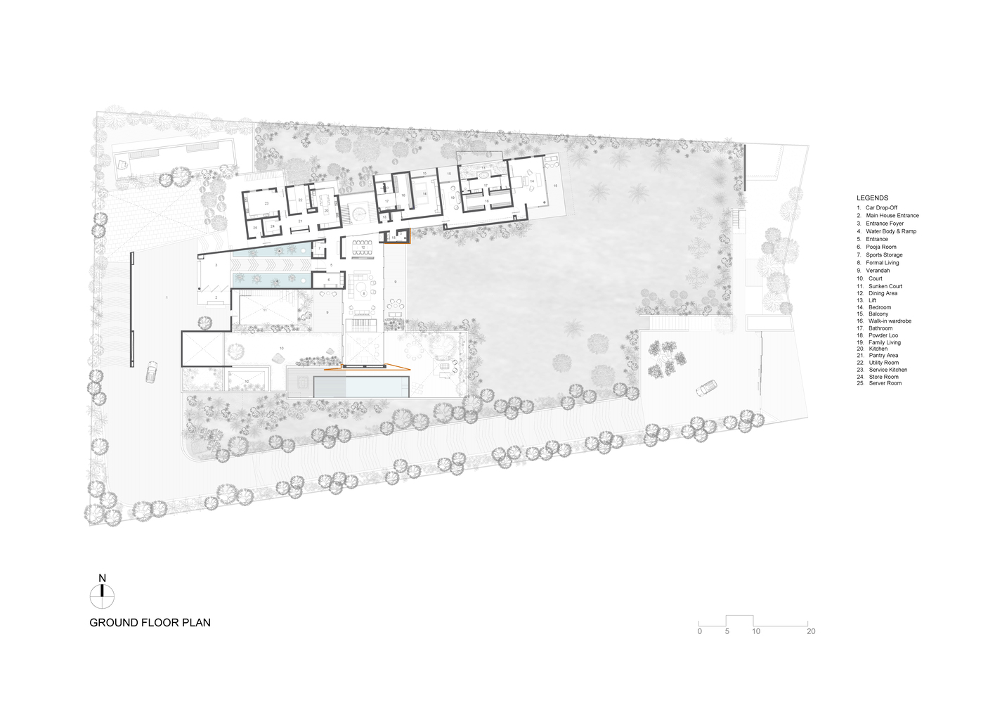 印度奢华别墅设计丨SPASM Design Architects-23