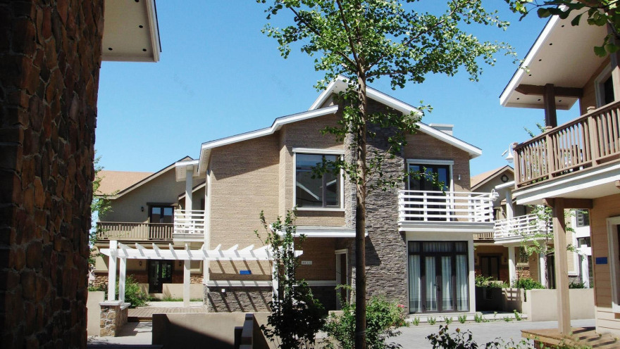 北京平谷桃花源度假村——环保木结构别墅群-14