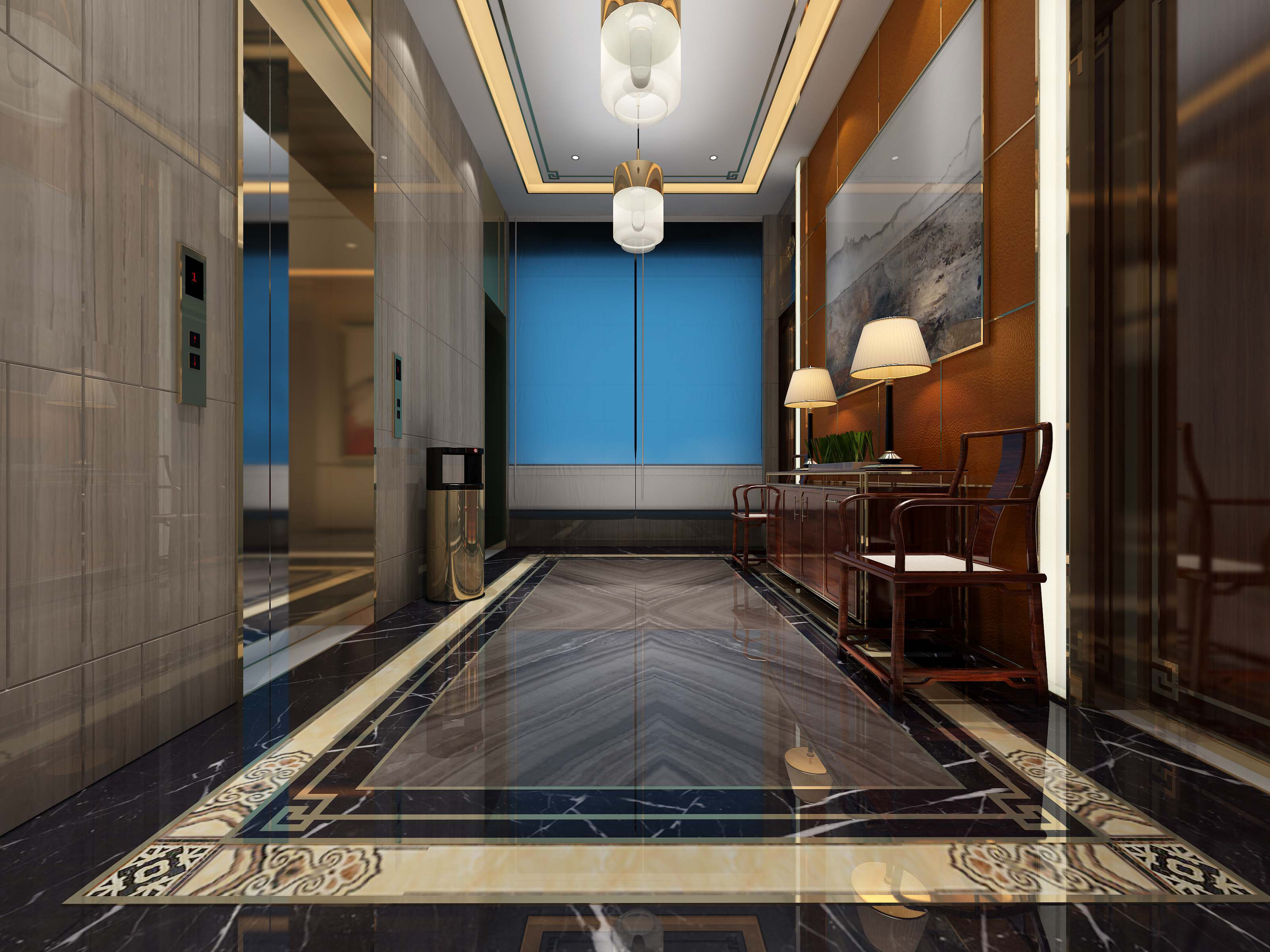 新中式 中式古典 奢华家装别墅样板房-12-33