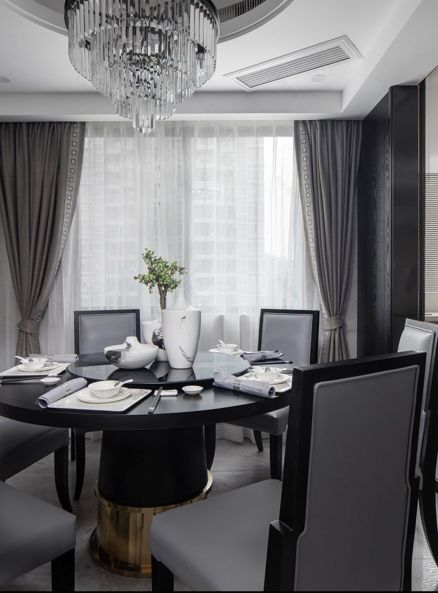 【新中式 瓯越韵】一个关于高级黑的水墨之居-85