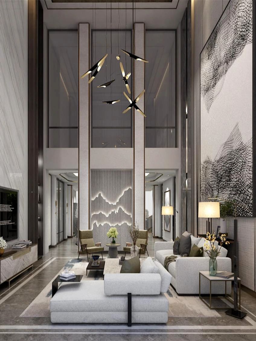 520㎡别墅轻奢新中式别墅设计-7