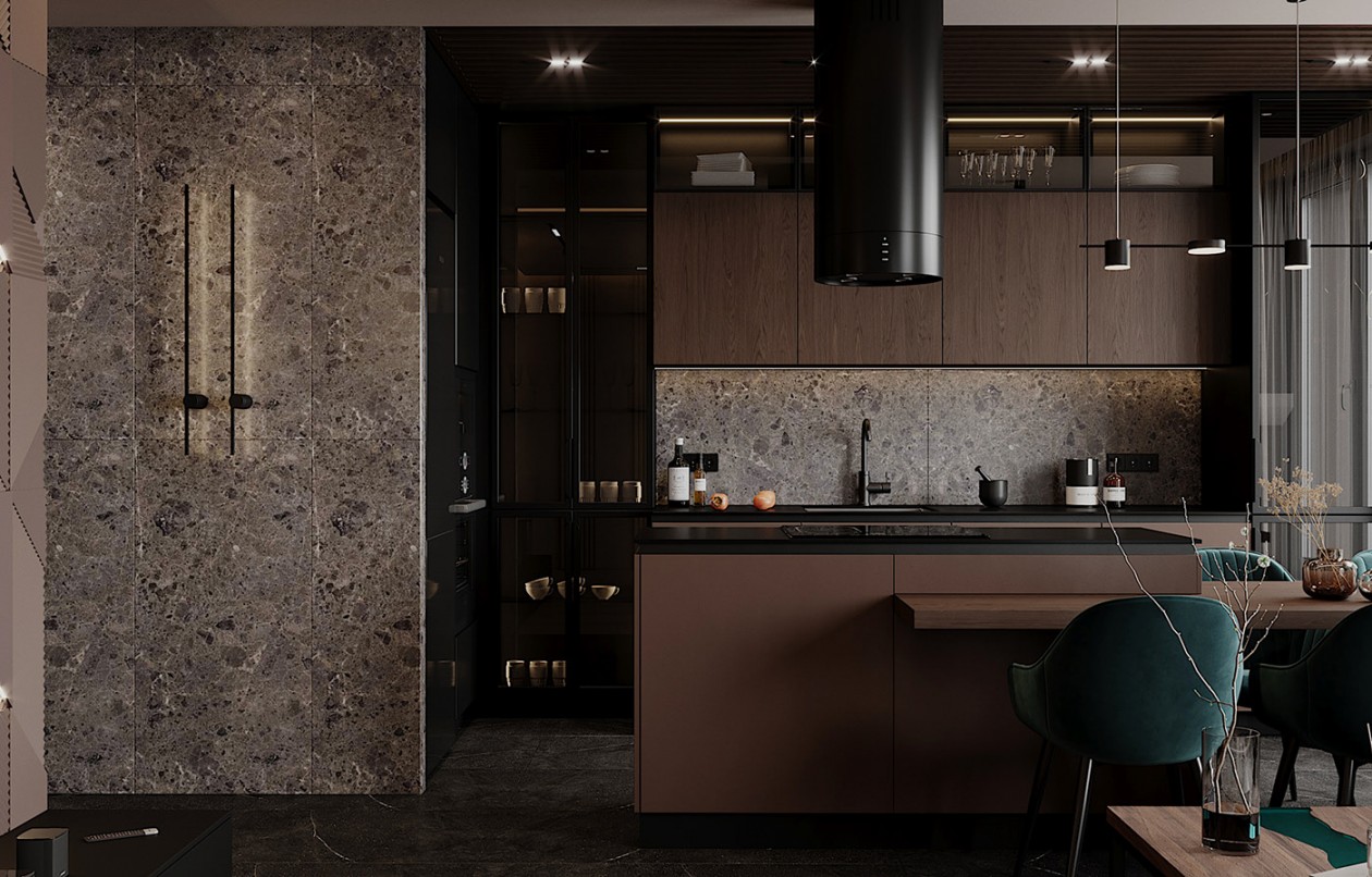 80㎡深色系公寓，隐匿于生活中的美好-12