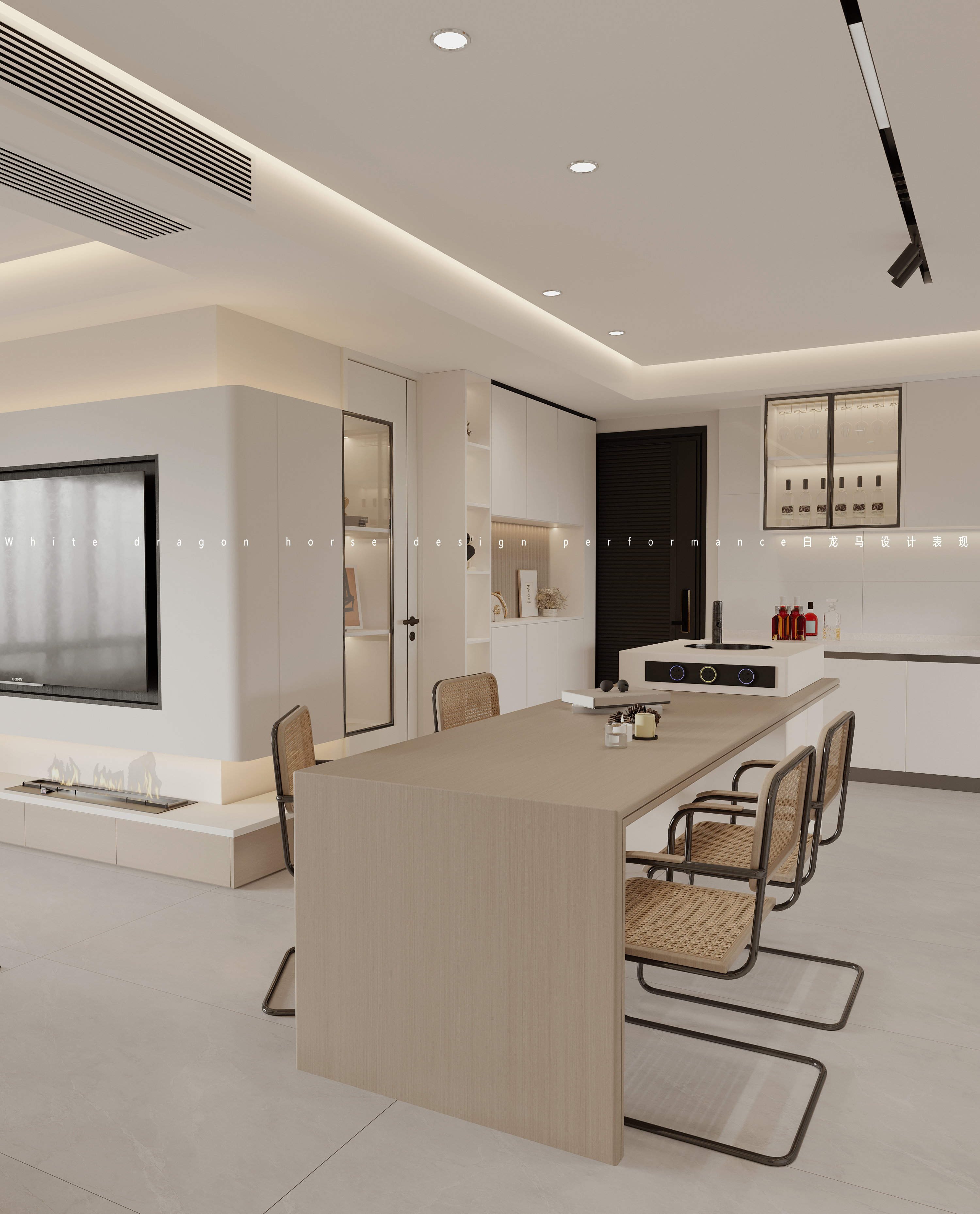 奶油风家装——白龙马效果图-2