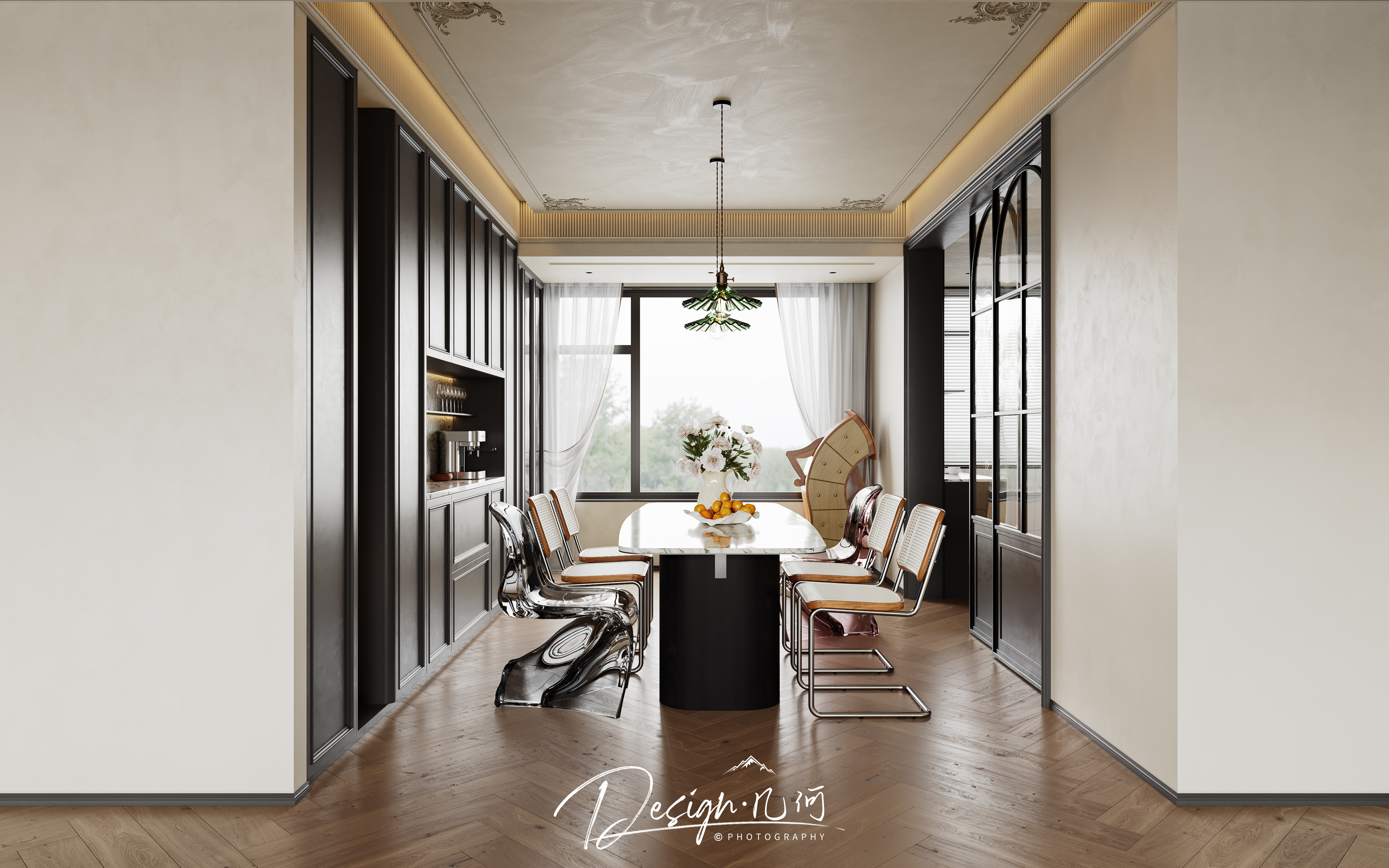 几何空间视觉表现 | 天玺湾轻法中古风客餐厅-4