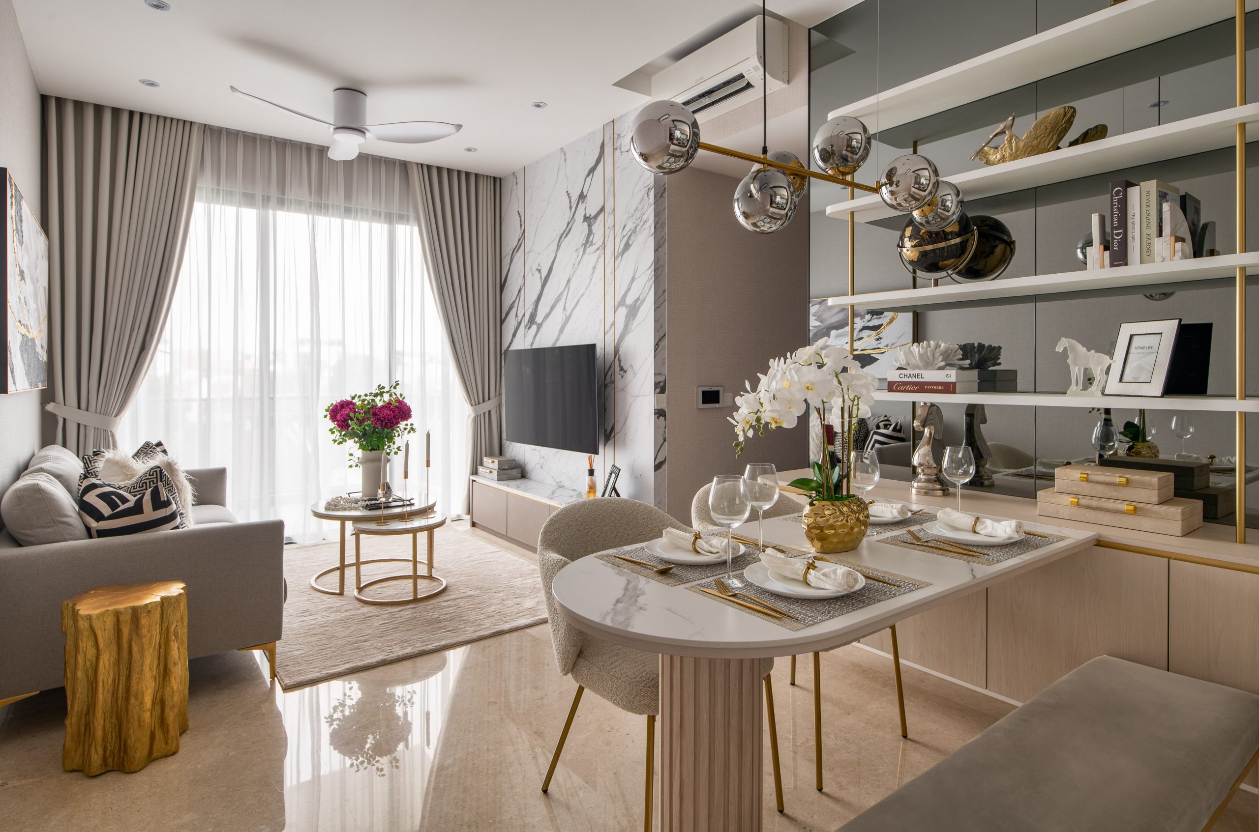 3 Bedroom Condo现代奢华住宅室内设计丨新加坡-0