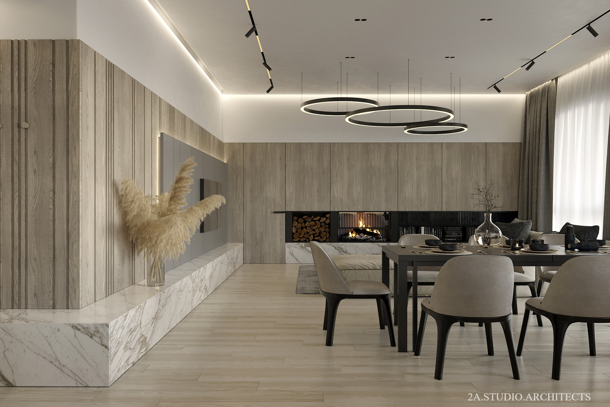 Design living room and kitchen in Krushynka-5