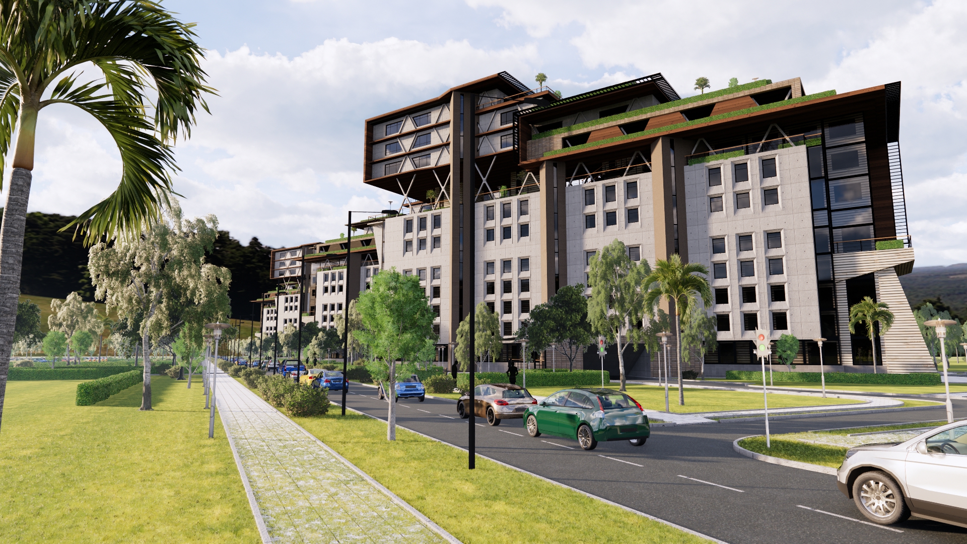 تصميم معماري ل4مباني اداريه وسكنيه في الشيخ زايد بمصر-39