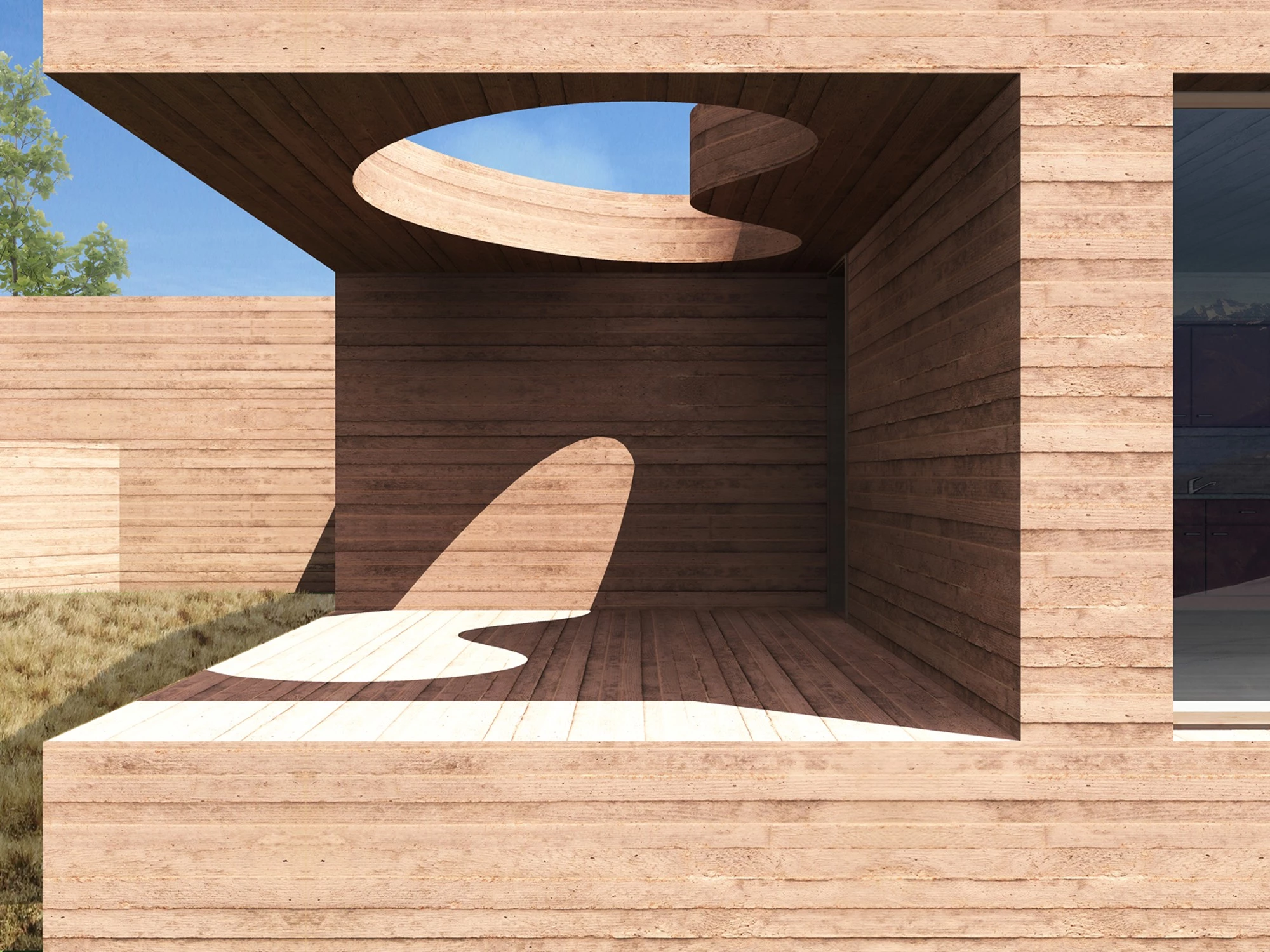 意大利 58 平米私密泳池小屋，双孔天窗引入自然光-7