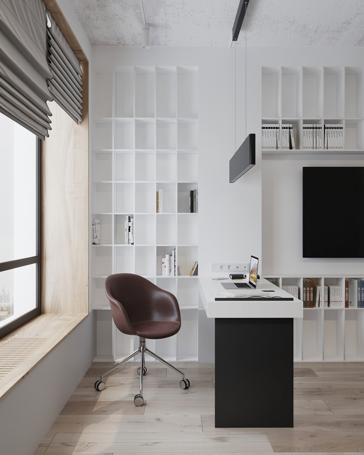 白色系的公寓，自然的点缀 舒服自然-18