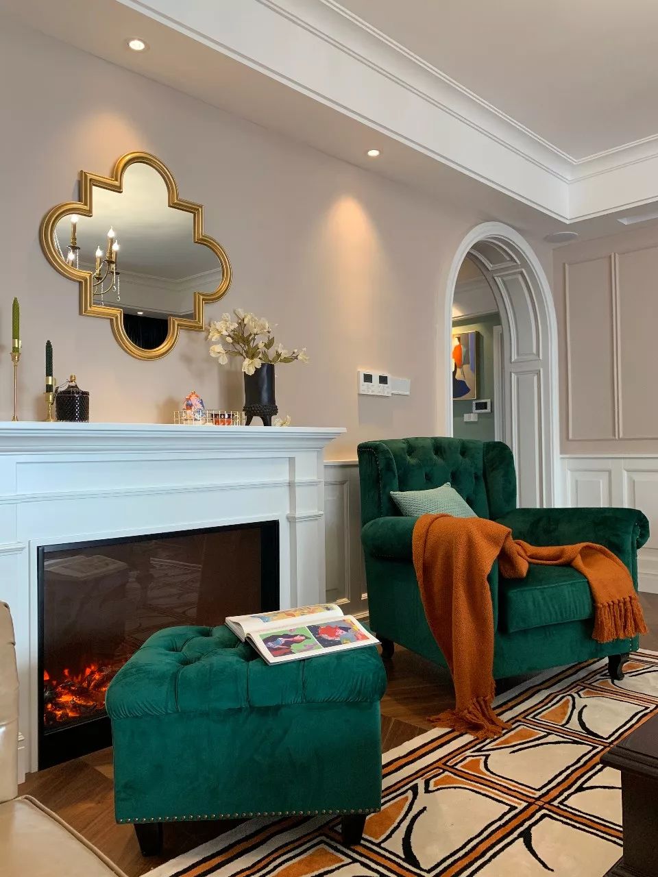 美式轻奢婚房，T 形推拉门点亮空间互动-68