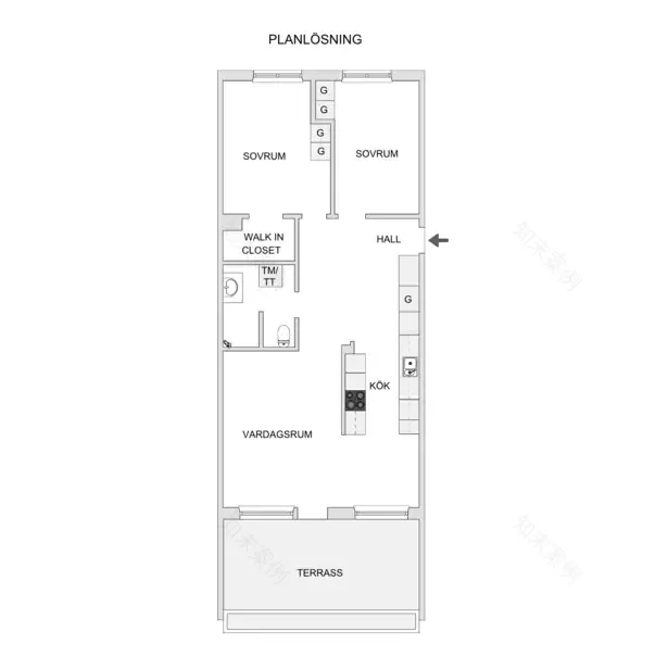 瑞典现代古典公寓的封闭式阳台设计-16