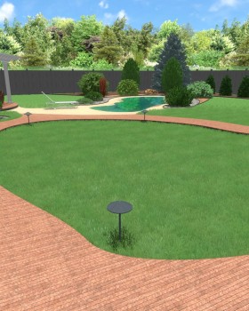 Ландшафтный проект участка 13 соток. Песочный бассейн