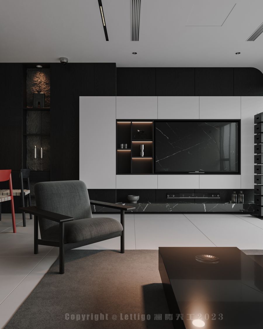 现代简约客餐厅，一个合适且适当的住宅设计-1