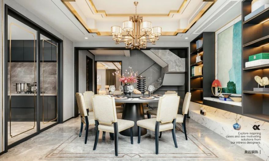 浙江嘉善滨湖绿洲别墅新中式轻奢设计-16