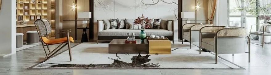 白桦林小区新中式风格平层设计丨旗盛-4