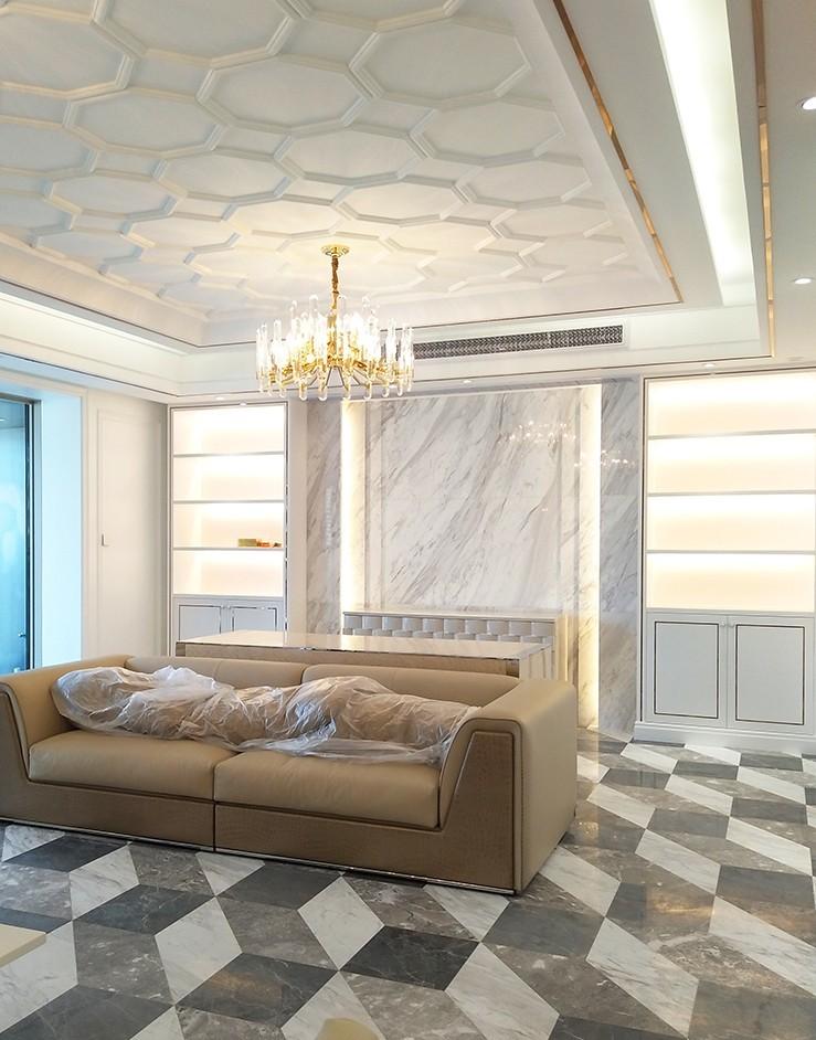 魔都 40 平米宽敞客厅,精致江景大房定制案例-12