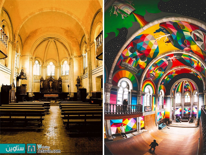 将100年历史教堂转变为彩色滑板场地丨西班牙丨艺术家Okuda San Miguel与Red Bull公司-15