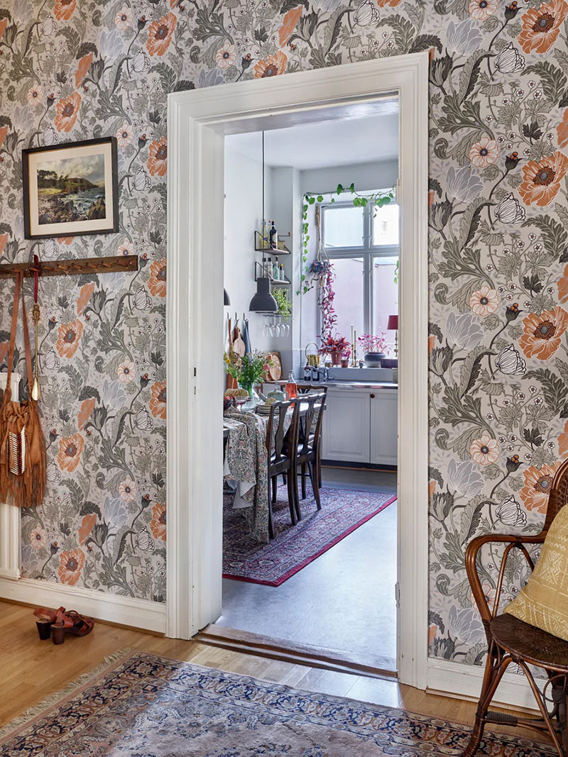 瑞典百年公寓的复古花卉之旅-10