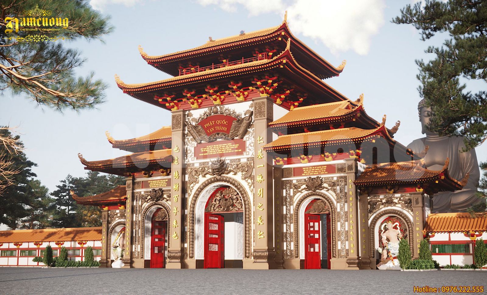 Thiết kế chùa Phật Quốc Vạn Thành | Công ty cổ phần tư vấn thiết kế và xây dựng Nam Cường-9