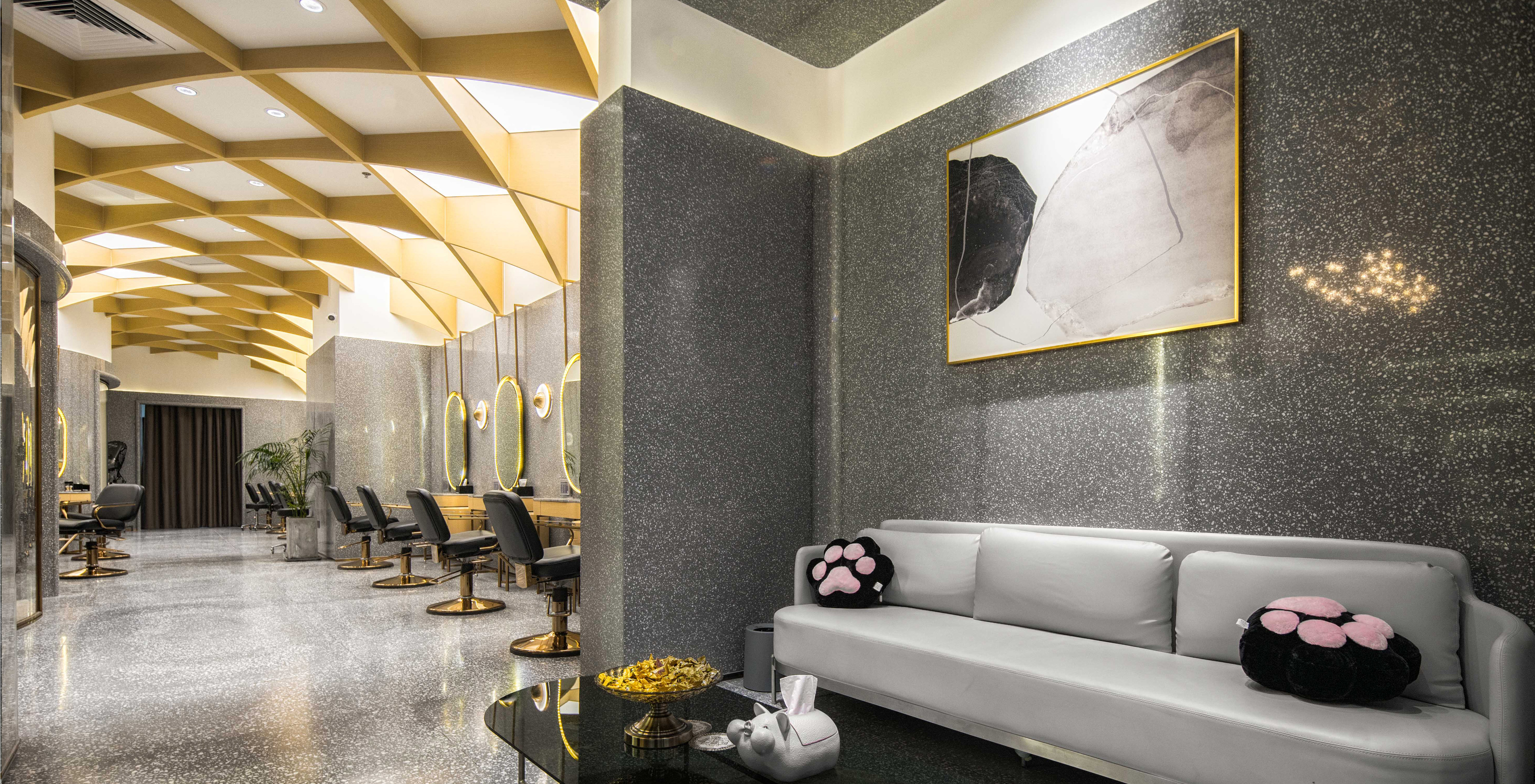 《静雅回廊》 | 广州美发沙龙设计,古铜钢与水磨石的完美融合-14