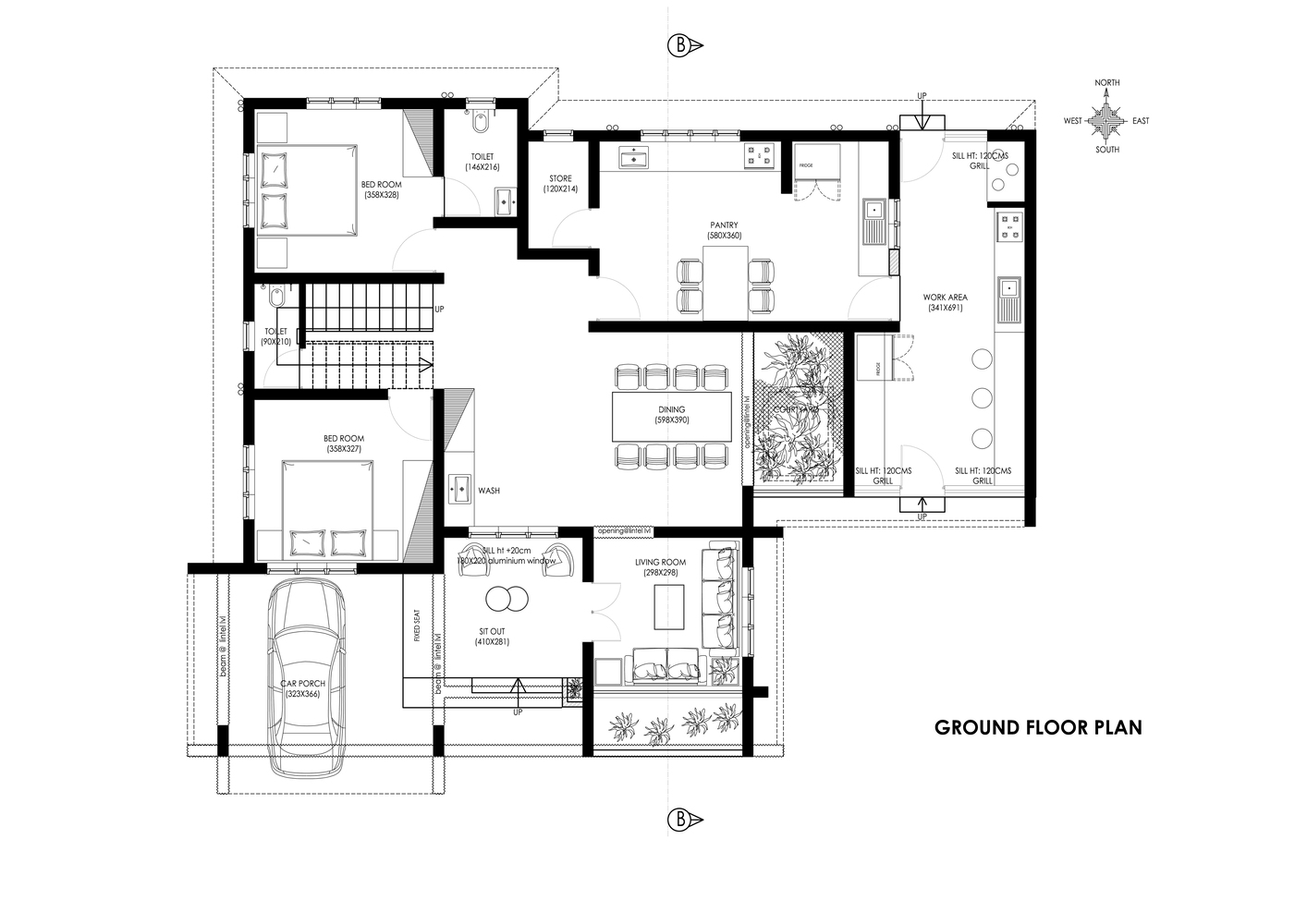 印度砖屏别墅丨HONEYCOMB architects-20