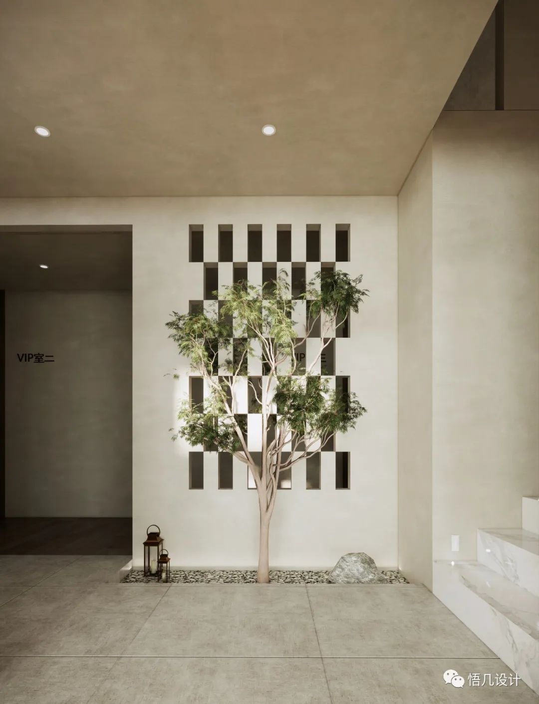 渼树 SPA · 微水泥侘寂美学的完美演绎丨中国武汉丨悟几设计-35