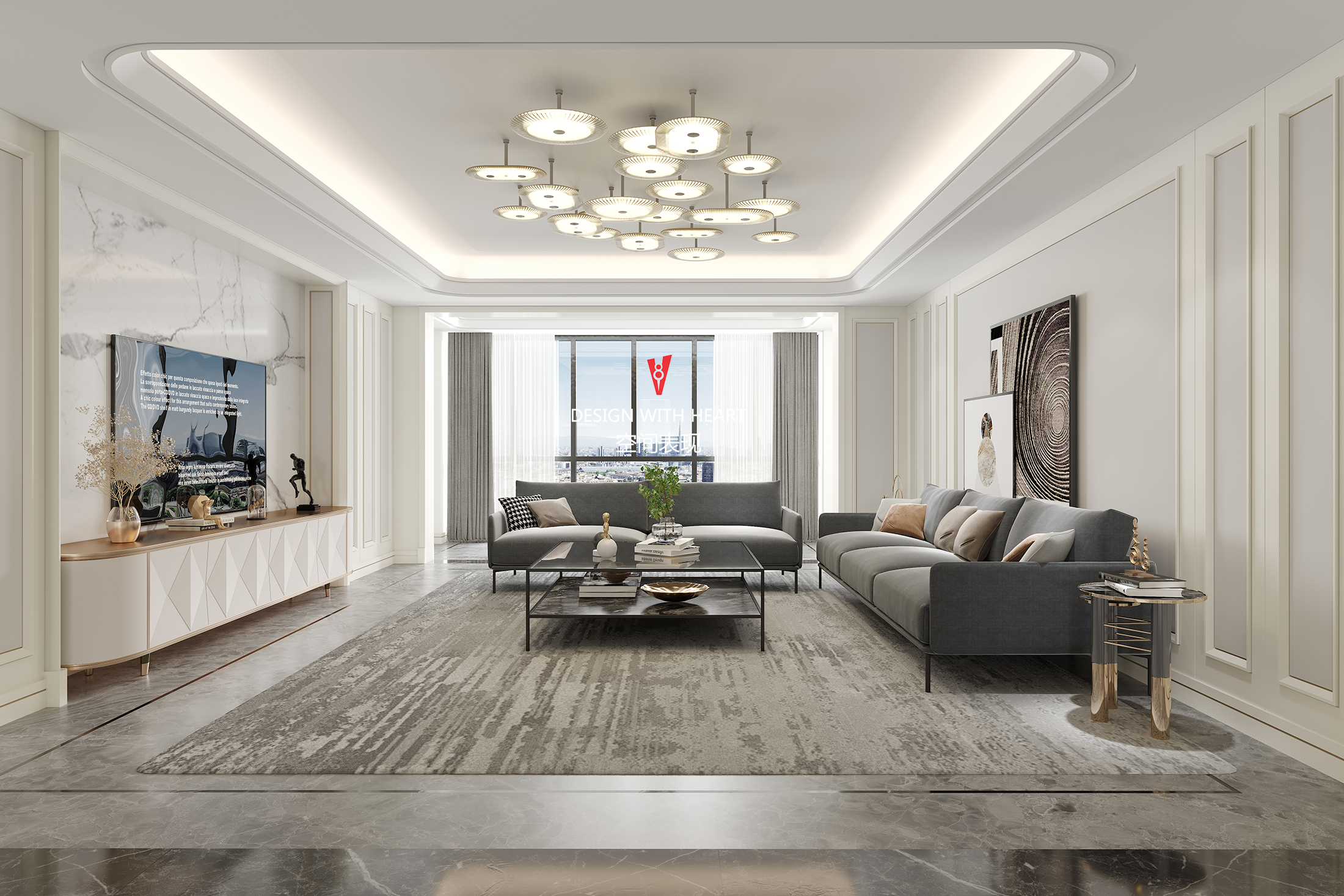 现代简约客厅设计，舒适宜居-1