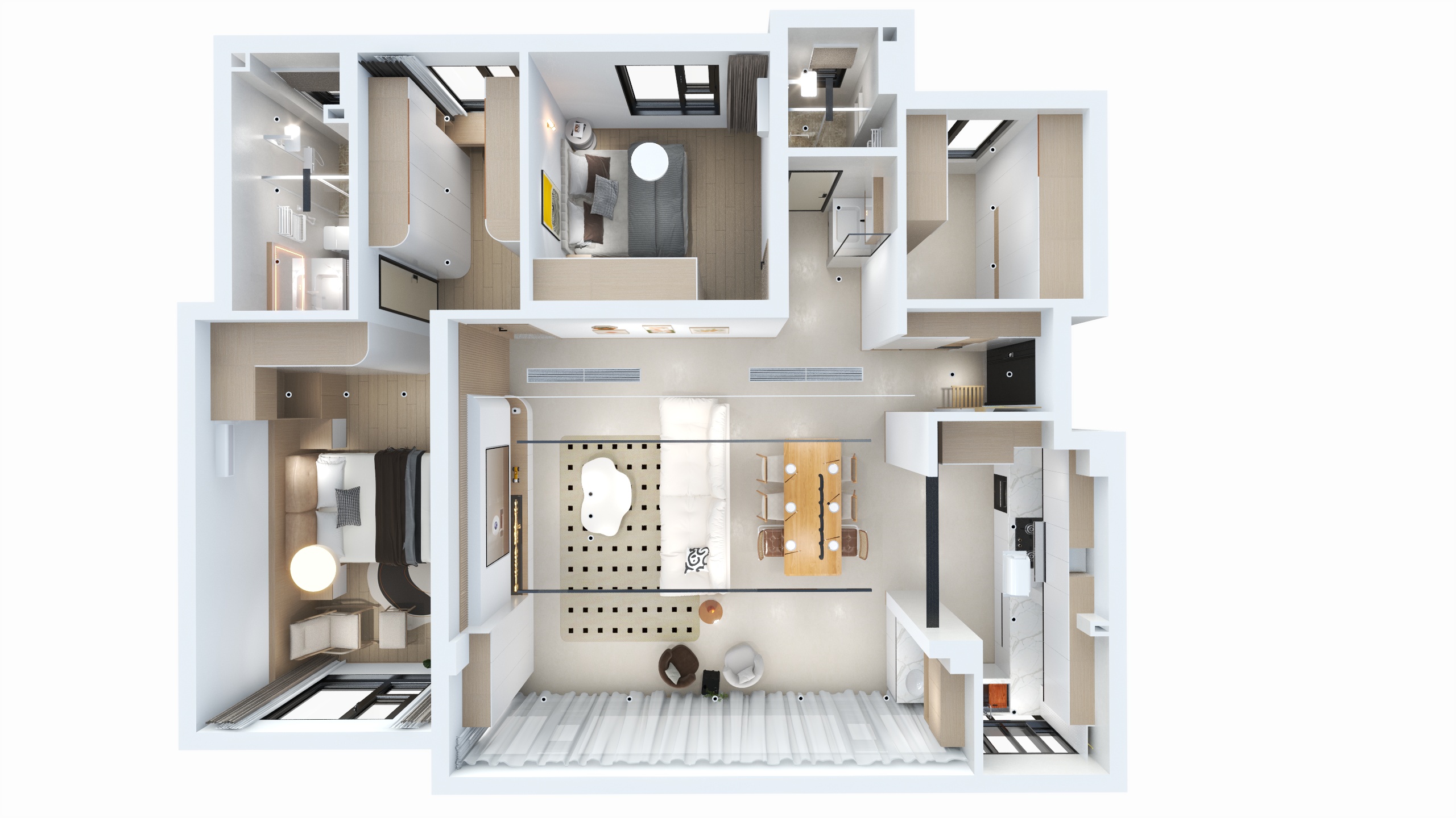 四川岳池雍合湾（123平方现代原木两居室）-0