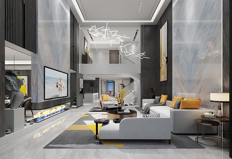 轻奢复式公寓，演绎现代色彩美学-4