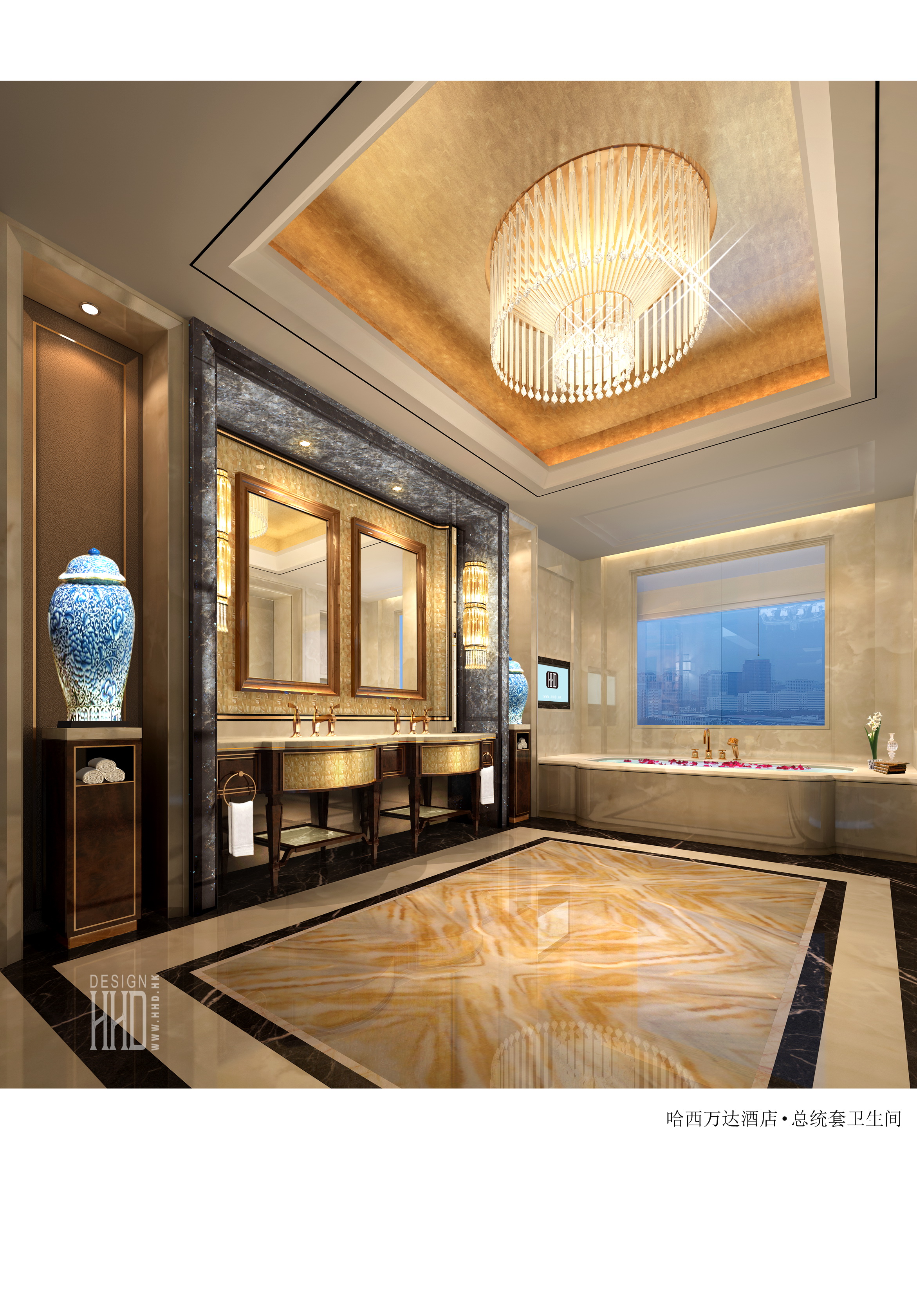 HHD设计－哈西万达五星酒店公共区域CAD施工图+效果图 926M-10
