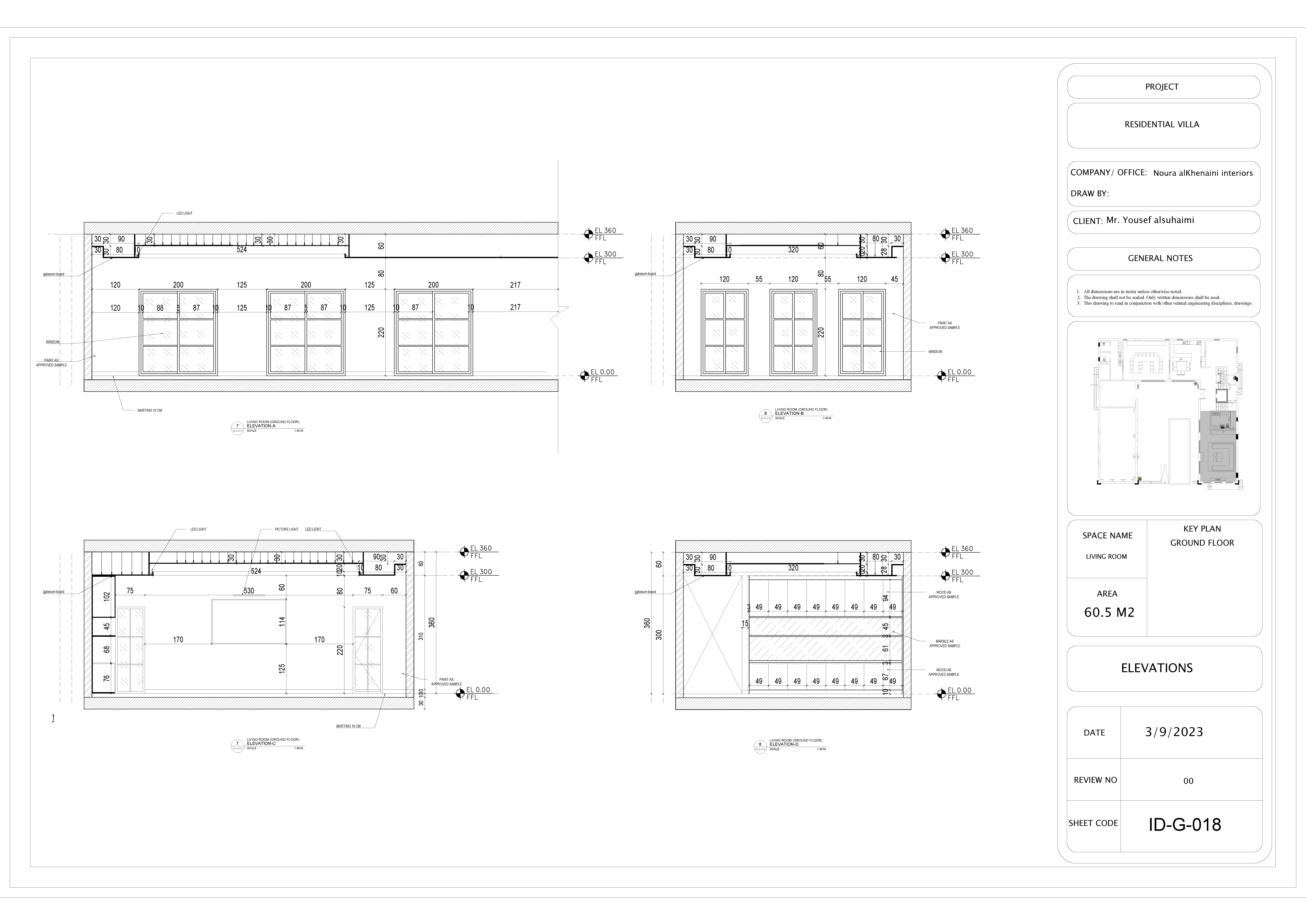interior Shop drawing for living room and bathroom-2