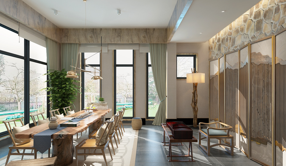 依山而立的雯雯之家 | 原木与化石的纯净邂逅-19