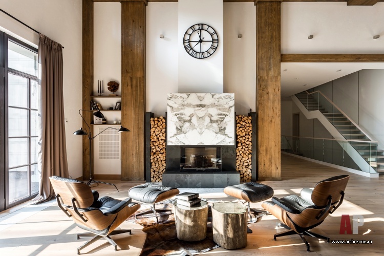 现代阿尔卑斯风格两层别墅室内设计丨俄罗斯莫斯科丨格里戈里耶夫·德米特里,格里戈里耶娃·达里娅-9