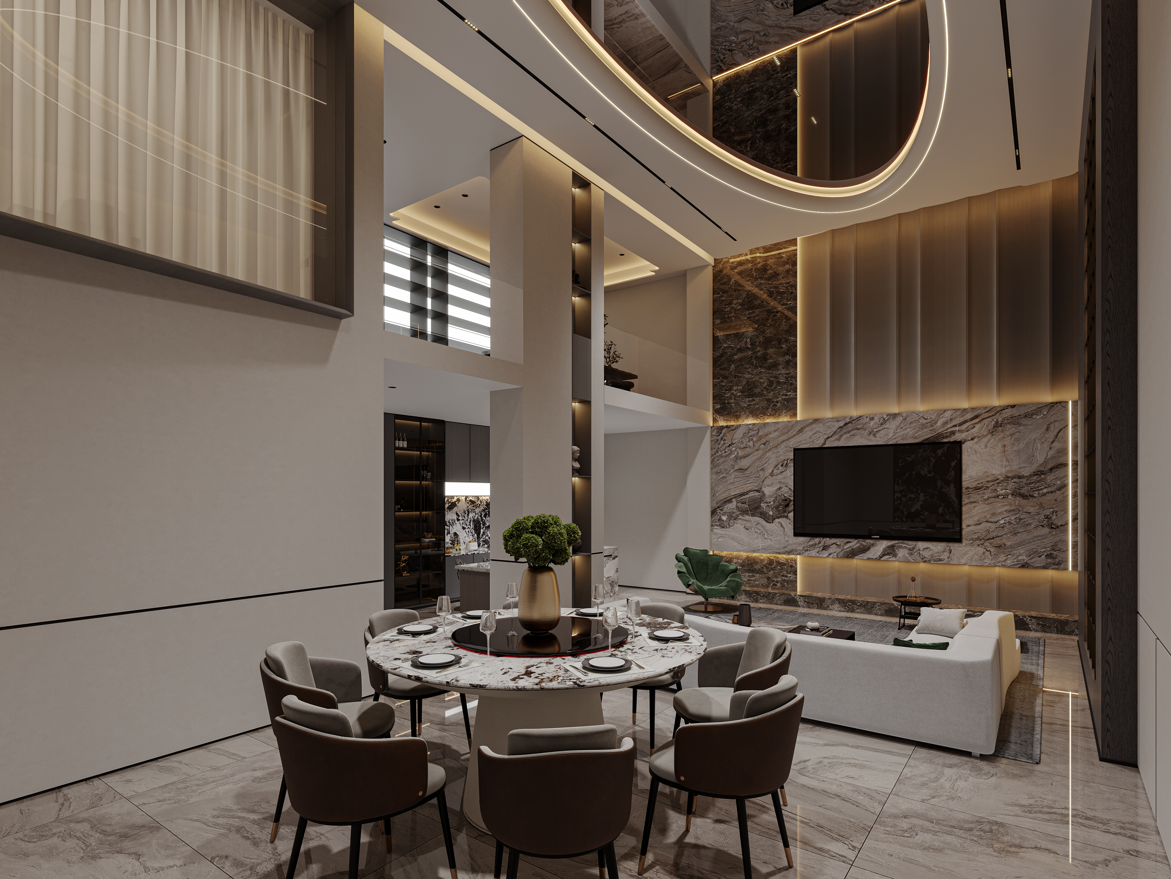 挑空别墅丨晫易视觉-82