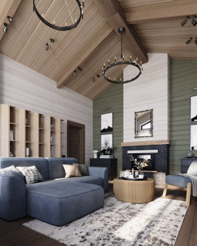 原木乡村别墅室内空间