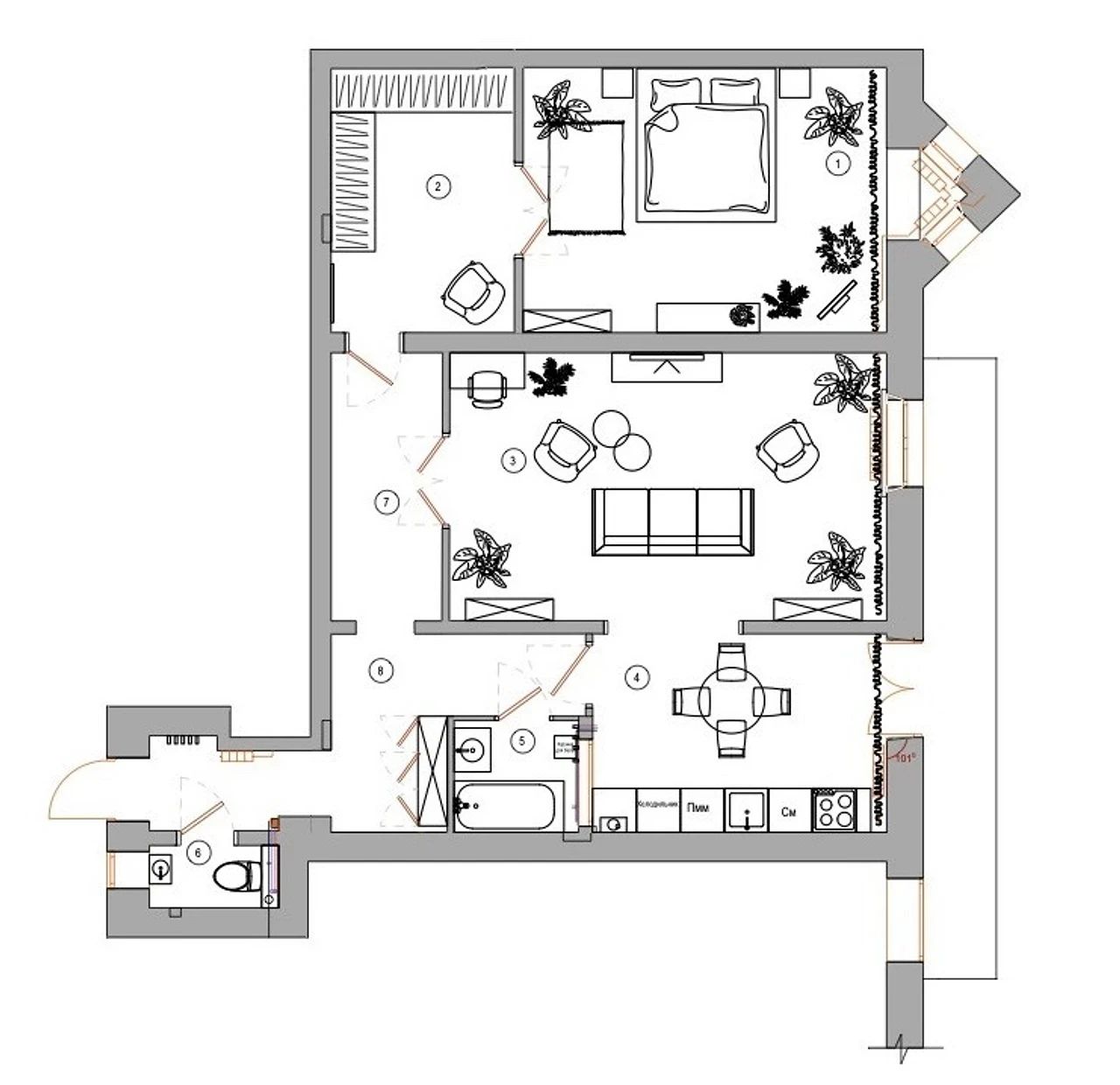 女孩的 68㎡复古优雅公寓设计-7