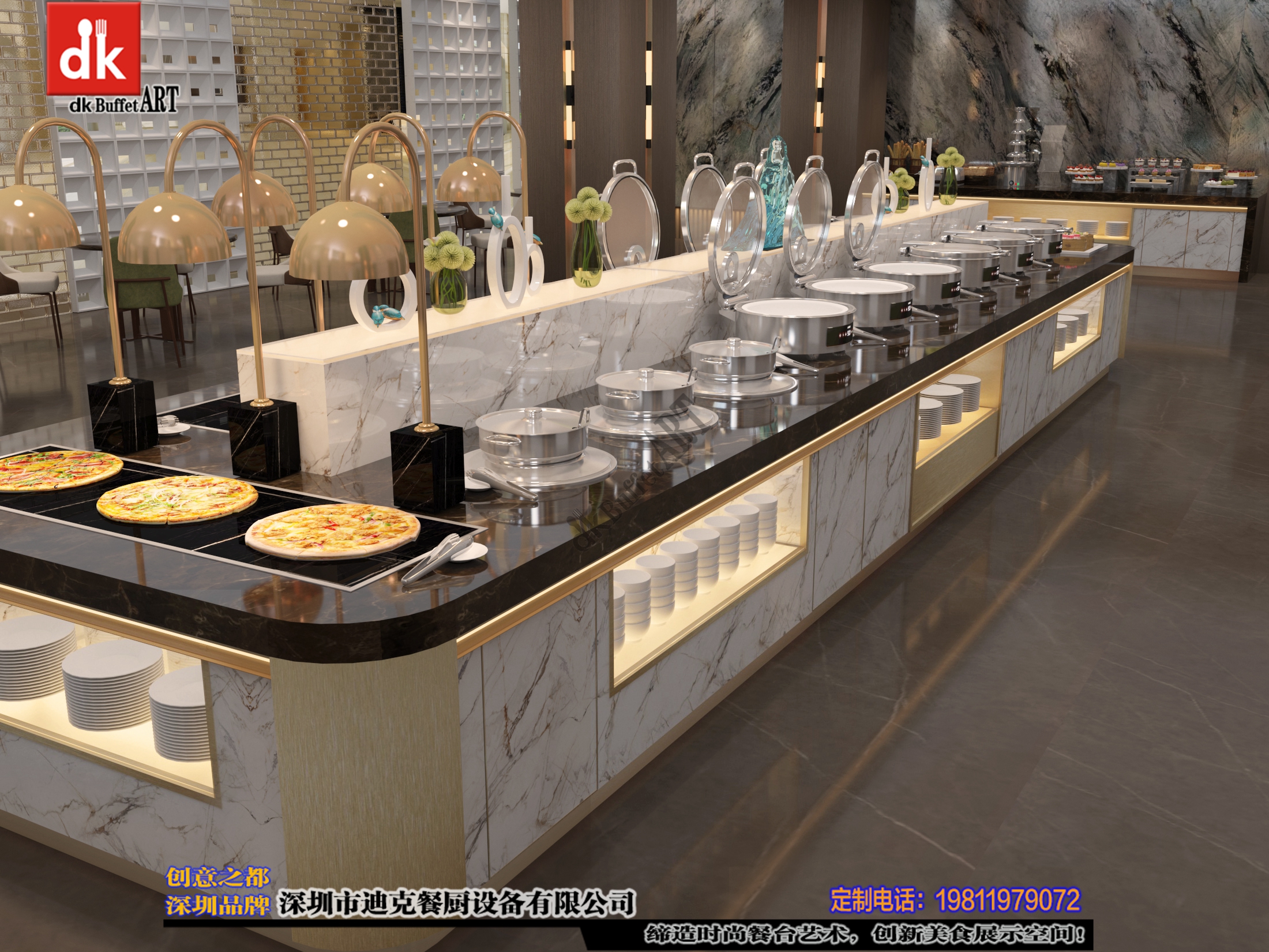 湖南娄底无为足道高级会所自助餐厅设计案例-6