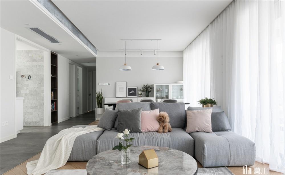 莫川设计丨平层北欧风 | 简约黑白灰,致敬悠闲生活-0