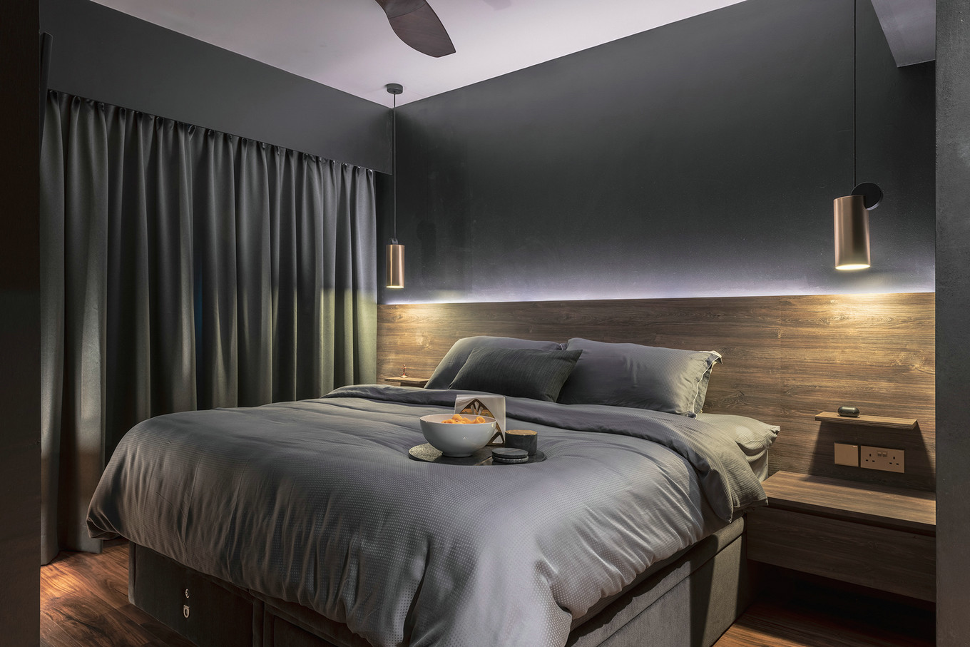 绿色工业风，暗黑系单身公寓设计亮点-13